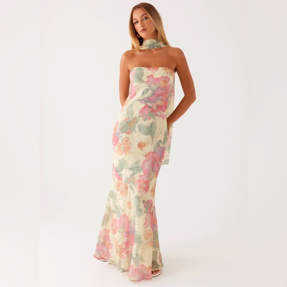 Peppermayo Exclusive - Under The Pagoda Maxi Dress - Yellow Peony XXS (US)